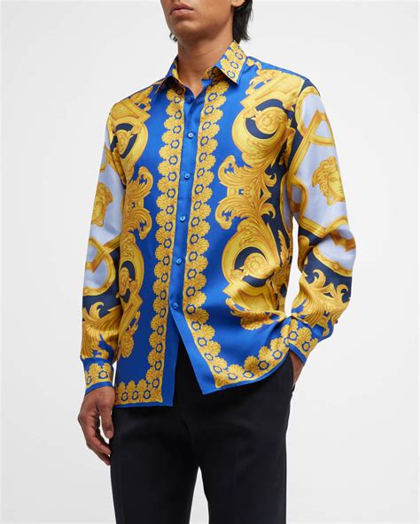 mens versace silk shirt